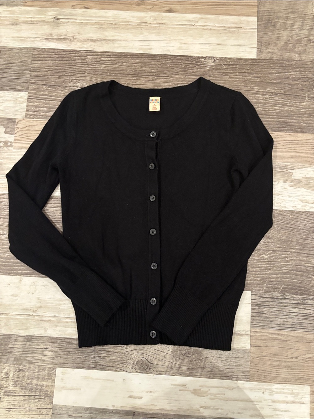 Harper Canyon Black Button-Front Cotton Cardigan Girls size 8/10